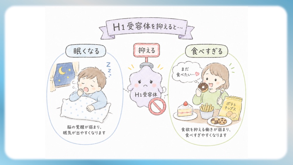 抗精神病薬の受容体プロファイル表の読みかた、副作用として試験頻出の悪性症候群を詳しく説明したブログ記事用のイラストです。この記事では、Ki値や内活性の意味から、SDA・MARTA・DSSの分類を数字で見抜く国試テクニックまで分かりやすく解説！Dr.しろねことこはくと一緒に、丸暗記を卒業して「薬の性格」をマスターしましょう。